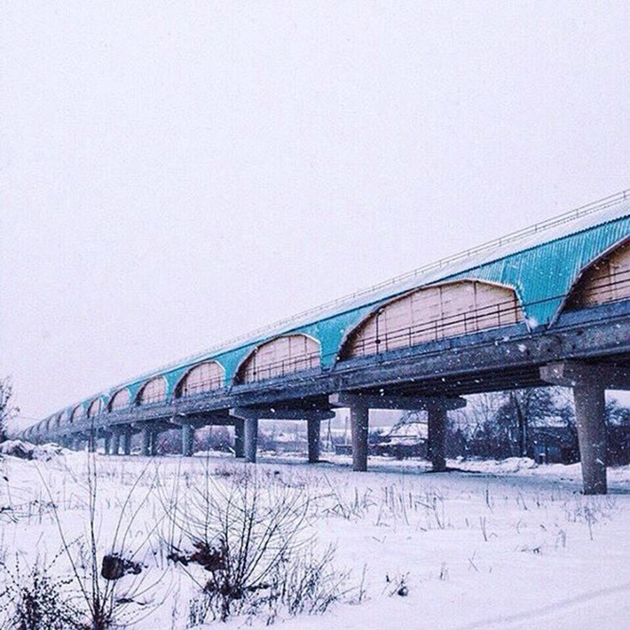 Харьковский метромост зимой